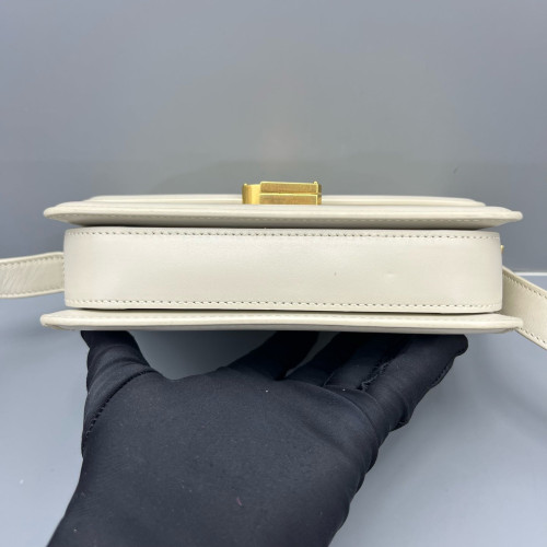 Yves Saint Laurent Medium Solferino Calfskin White