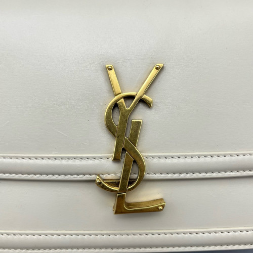Yves Saint Laurent Medium Solferino Calfskin White