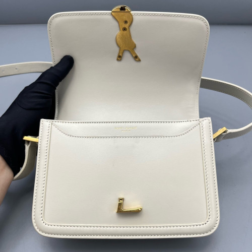 Yves Saint Laurent Medium Solferino Calfskin White