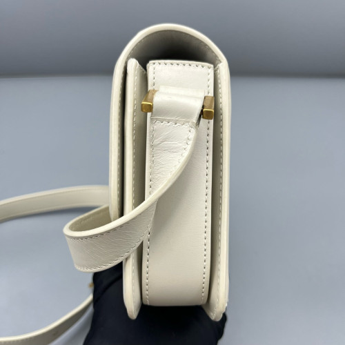 Yves Saint Laurent Medium Solferino Calfskin White