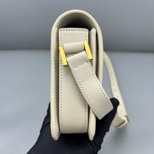 Yves Saint Laurent Medium Solferino Calfskin White