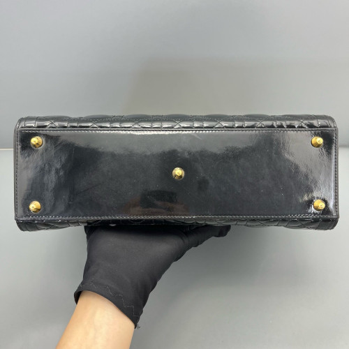 Dior Large Lady Dior Patent Calfskin Black Dior Large Lady Dior Patent Calfskin Black