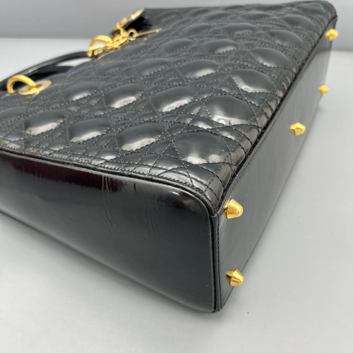 Dior Large Lady Dior Patent Calfskin Black Dior Large Lady Dior Patent Calfskin Black