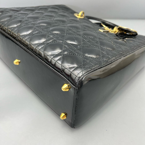 Dior Large Lady Dior Patent Calfskin Black Dior Large Lady Dior Patent Calfskin Black