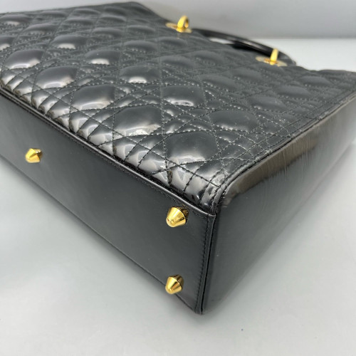 Dior Large Lady Dior Patent Calfskin Black Dior Large Lady Dior Patent Calfskin Black