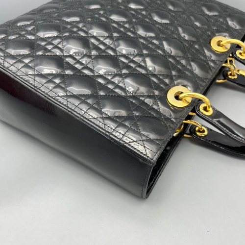 Dior Large Lady Dior Patent Calfskin Black Dior Large Lady Dior Patent Calfskin Black