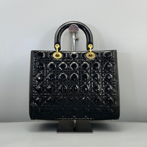 Dior Large Lady Dior Patent Calfskin Black Dior Large Lady Dior Patent Calfskin Black