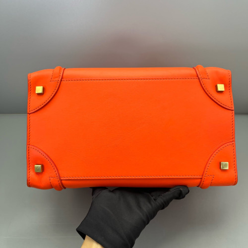 Celine Mini Luggage Calfskin Orange