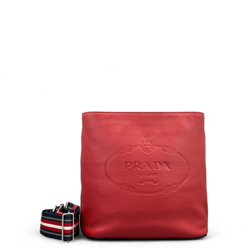 Prada Bucket Grained Calfskin Red