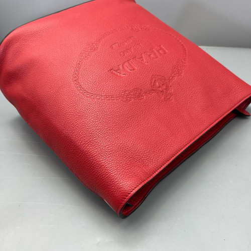 Prada Bucket Grained Calfskin Red