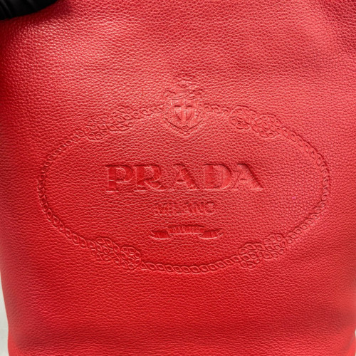 Prada Bucket Grained Calfskin Red