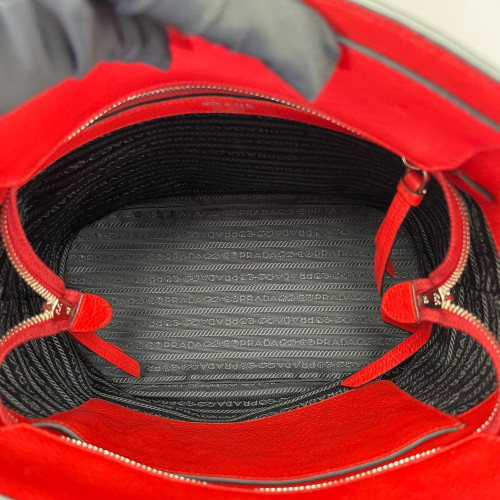 Prada Bucket Grained Calfskin Red