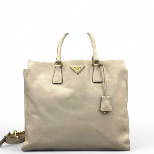 Prada Tote Bag Saffiano Calfskin Light Grey