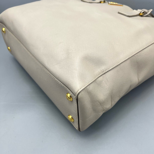 Prada Tote Bag Saffiano Calfskin Light Grey