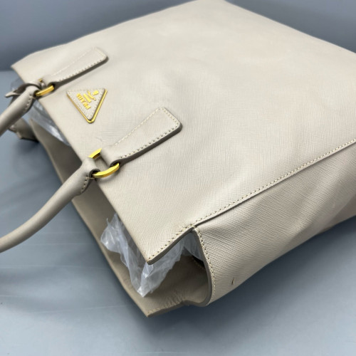 Prada Tote Bag Saffiano Calfskin Light Grey