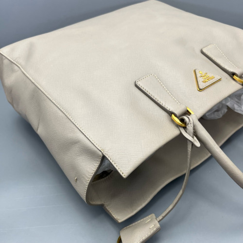 Prada Tote Bag Saffiano Calfskin Light Grey