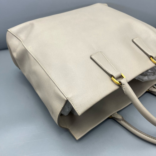 Prada Tote Bag Saffiano Calfskin Light Grey