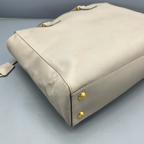 Prada Tote Bag Saffiano Calfskin Light Grey