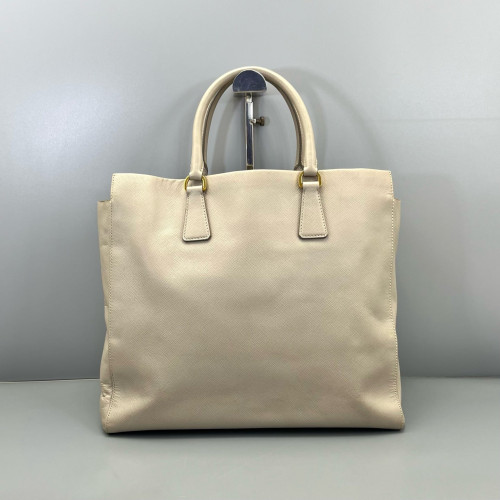 Prada Tote Bag Saffiano Calfskin Light Grey