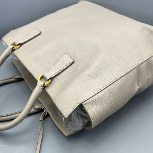 Prada Tote Bag Saffiano Calfskin Light Grey