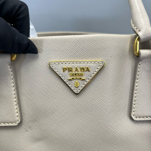 Prada Tote Bag Saffiano Calfskin Light Grey