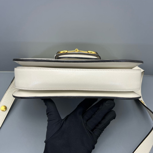 Gucci Medium Horsebit 1955 Calfskin White