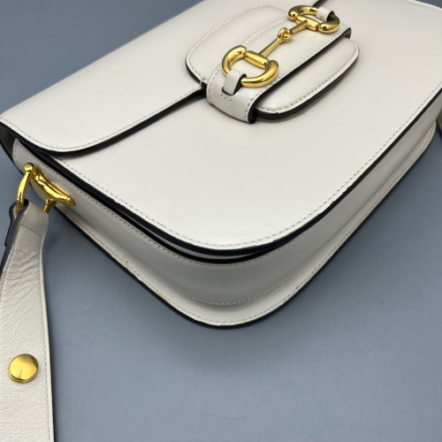 Gucci Medium Horsebit 1955 Calfskin White