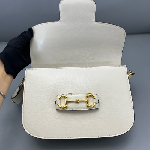 Gucci Medium Horsebit 1955 Calfskin White