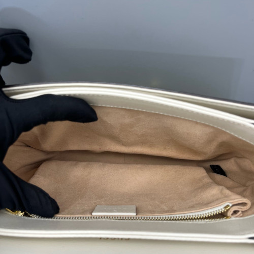 Gucci Medium Horsebit 1955 Calfskin White