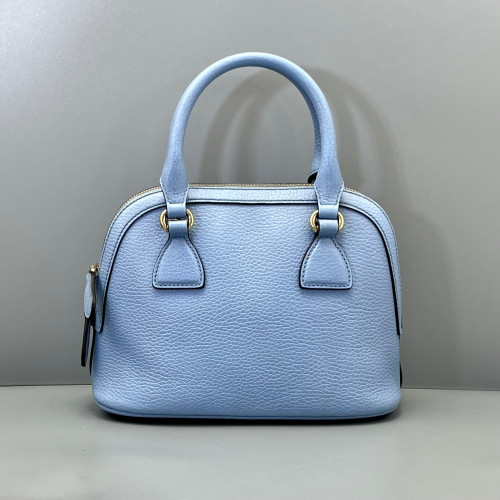 Gucci Small Gg Charm Dome Bag Grained Calfskin Light Blue Gucci Small Gg Charm Dome Bag Grained Calfskin Light Blue