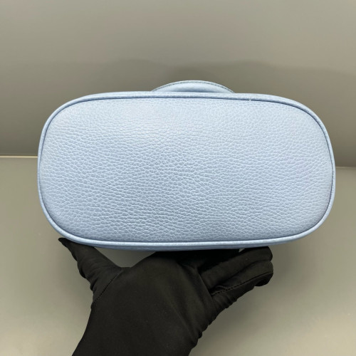 Gucci Small Gg Charm Dome Bag Grained Calfskin Light Blue Gucci Small Gg Charm Dome Bag Grained Calfskin Light Blue
