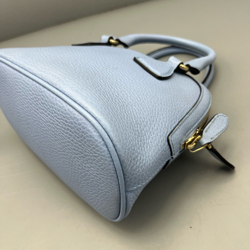 Gucci Small Gg Charm Dome Bag Grained Calfskin Light Blue Gucci Small Gg Charm Dome Bag Grained Calfskin Light Blue