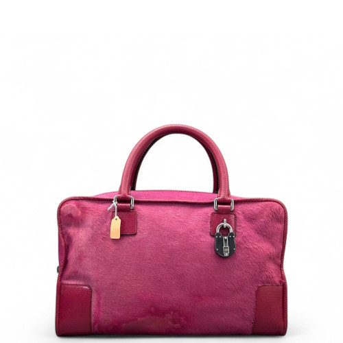 Loewe Amazona 36 Calfskin Pony Hair Fuchsia