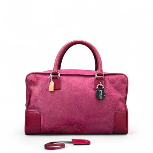 Loewe Amazona 36 Calfskin Pony Hair Fuchsia