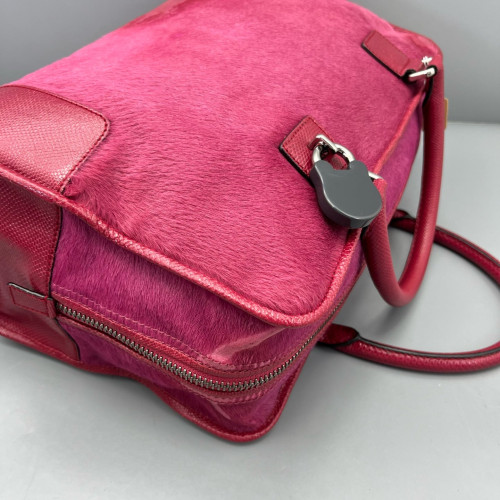 Loewe Amazona 36 Calfskin Pony Hair Fuchsia