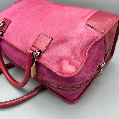 Loewe Amazona 36 Calfskin Pony Hair Fuchsia
