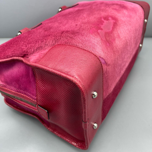Loewe Amazona 36 Calfskin Pony Hair Fuchsia