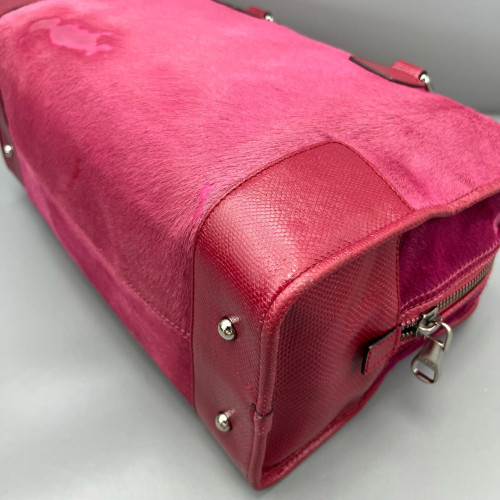 Loewe Amazona 36 Calfskin Pony Hair Fuchsia
