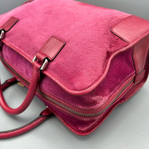 Loewe Amazona 36 Calfskin Pony Hair Fuchsia