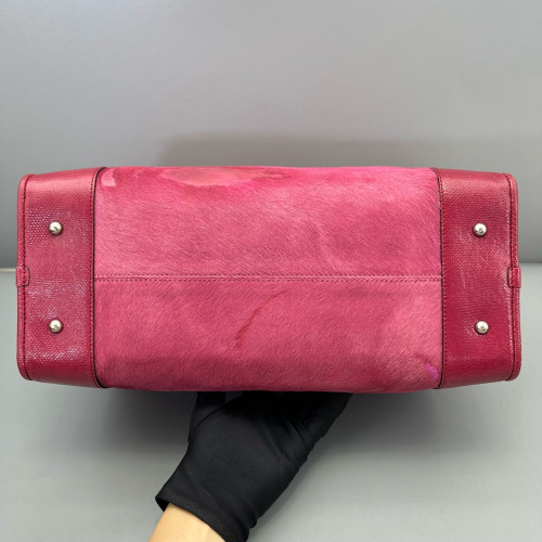 Loewe Amazona 36 Calfskin Pony Hair Fuchsia