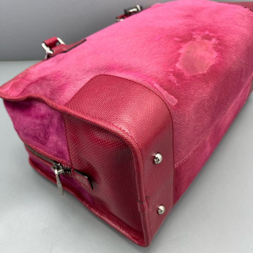 Loewe Amazona 36 Calfskin Pony Hair Fuchsia