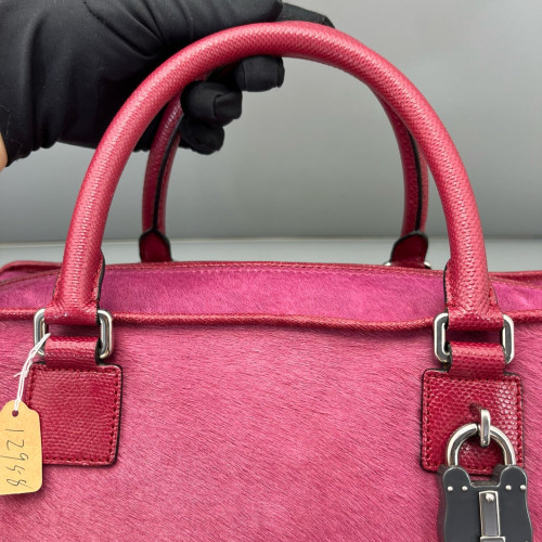Loewe Amazona 36 Calfskin Pony Hair Fuchsia