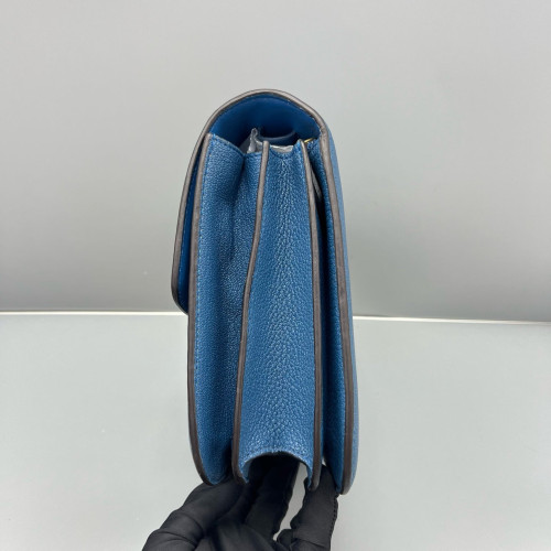 Celine Medium Classic Box Grained Calfskin Blue