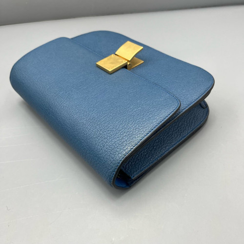 Celine Medium Classic Box Grained Calfskin Blue