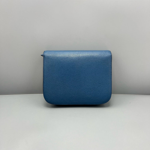 Celine Medium Classic Box Grained Calfskin Blue