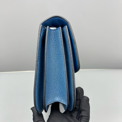 Celine Medium Classic Box Grained Calfskin Blue
