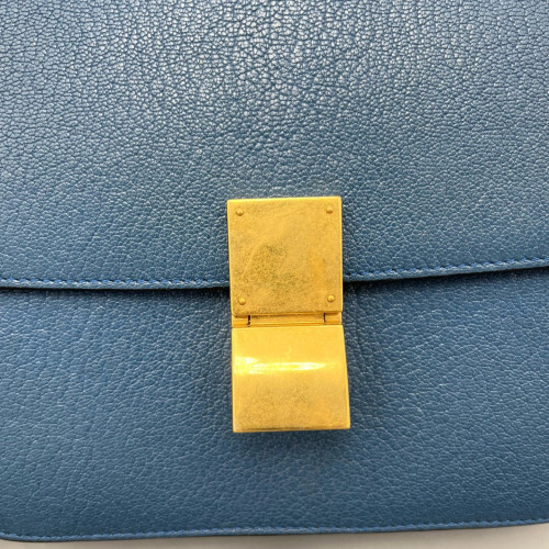 Celine Medium Classic Box Grained Calfskin Blue