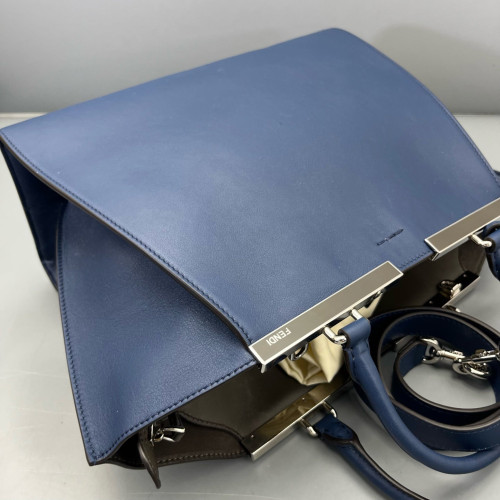 Fendi Regular 3jours Tote Calfskin Dark Blue
