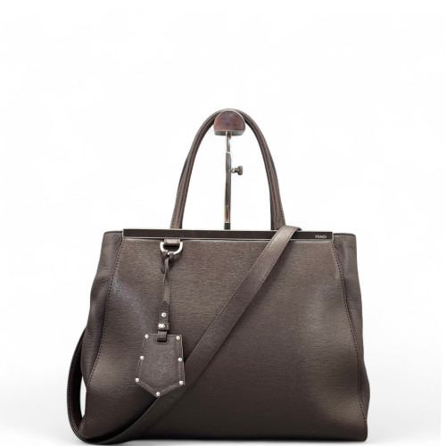 Fendi Medium 2jours Calfskin Dark Brown