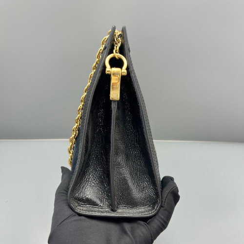 Gucci Embroidered Year Of The Dragon Medium Ophidia Chain Shoulder Bag Suede Black